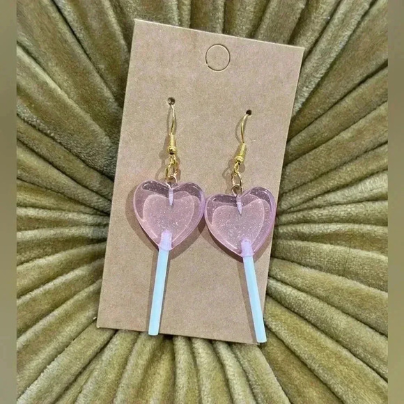 Jewelry - Handmade pink heart lollipop